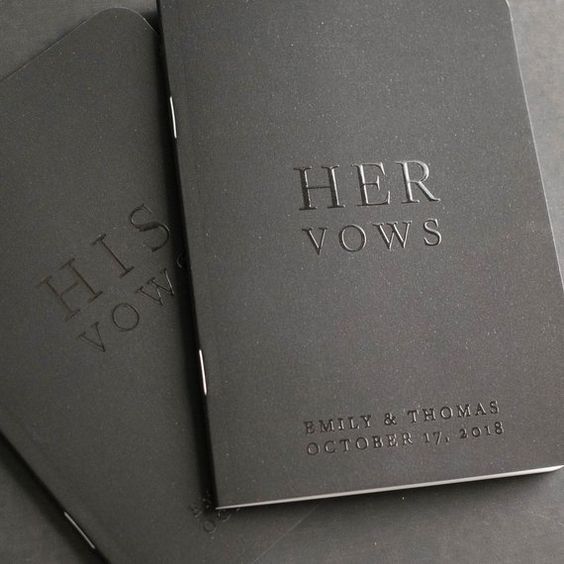 personalized vow book, wedding vow book, vow book set, vow books, foil vow book, vow booklet - Little Carabao Studio #ST01VBF